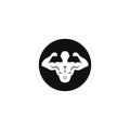 strong man vetor icon logo for fitness centre or bodybuilder concept illustration Royalty Free Stock Photo