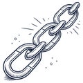 Strong metal chain links illustration symbolizing connection and strength Royalty Free Stock Photo