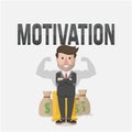 Strong Motivation Of A Businessman Color Illustration