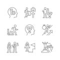 Strong motivation linear icons set