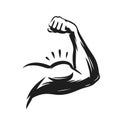 Strong muscle arm. Power symbol vector illustration Royalty Free Stock Photo