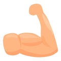 Strong muscle icon cartoon vector. Arm bicep Royalty Free Stock Photo