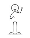 Strong muscle man stick man cartoon figure