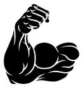 Strong Muscular Arm Bicep Muscle Cartoon Icon