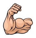 Strong Muscular Arm Bicep Muscle Cartoon Icon Royalty Free Stock Photo