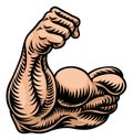 Strong Muscular Arm Bicep Muscle Cartoon Icon Royalty Free Stock Photo