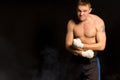 Strong muscular young boxer Royalty Free Stock Photo