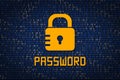Strong password encription. Data protection from hacking. Cyber security. Data encryption. Royalty Free Stock Photo