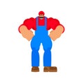 Strong plumber. powerful plumber Vector illustration