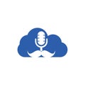 Strong podcast cloud vector logo design template.