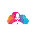 Strong podcast cloud vector logo design template.