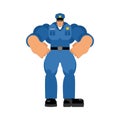 Strong police officer isolated. policeman cop vector illustration