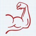 Strong power, muscle arms icon Royalty Free Stock Photo