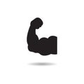 Strong power, muscle arms vector icon Royalty Free Stock Photo