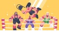Strong and powerful wrestlers in ring