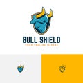 Strong Protection Bull Shield Horned Head Sport Logo