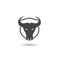 Strong Protection Bull Shield icon with shadow Royalty Free Stock Photo