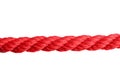 Strong red climbing rope on white Royalty Free Stock Photo