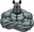 Strong rhinoceros athlete Royalty Free Stock Photo