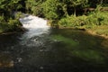 Strong river current from the forest