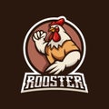 Strong rooster mascot logo