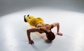 Strong rude woman doing push-ups Royalty Free Stock Photo