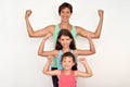 Strong mother and her two daughters