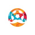 Strong soccer vector logo design.