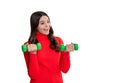 Strong sport girl lifting a barbell with determination. teen sport girl pushing limits with a barbell workout. Motivated