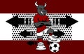 Strong sporty bull soccer player cartoon background