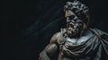 strong stoic statue with a semidark background