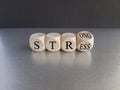 Strong stress symbol.Turned wooden cubes with words \'strong stress\'. Royalty Free Stock Photo