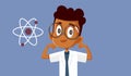 Strong Student Boy Successful in Science Education Vector Conceptual Illustration Royalty Free Stock Photo