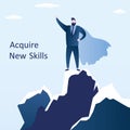 Strong and successful male,acquire new skills and business education concept