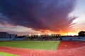 Strong sunset in Chula Stadium Royalty Free Stock Photo