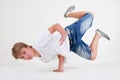 Strong teen b-boy standing in freeze Royalty Free Stock Photo