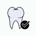 Strong Teeth Icon. Intact Symbol. Basic RGB. Presented within Line Art Style.