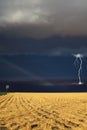 Strong thunder-storm above the oblique field