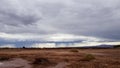 A strong thunderstorm strikes the arid lands of the Atacama Desert in northern Chile Royalty Free Stock Photo