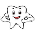 Strong tooth cartoon