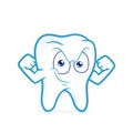 Strong tooth flexing his arm Royalty Free Stock Photo