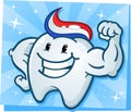 Strong Tooth Flexing Muscles Cartoon Character