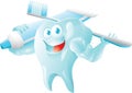 Strong tooth with toothbrush and toothpaste Royalty Free Stock Photo
