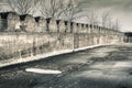 Strong topwith straight concrete walls of a submarine bunker in Royalty Free Stock Photo