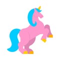 Strong unicorn isolated. Powerful magic horse with horn