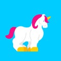 Strong unicorn isolated. Powerful magic horse with horn