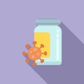 Strong virus icon flat vector. Bacteria drug