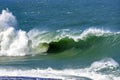 Strong wave breaking hard in the sea Royalty Free Stock Photo