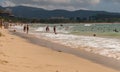 Strong waves of South China Sea on the Dadonghai Beach on the tourist island of Hainan