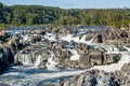 Strong White Water Rapids in Great Falls Park, Virginia Side Royalty Free Stock Photo